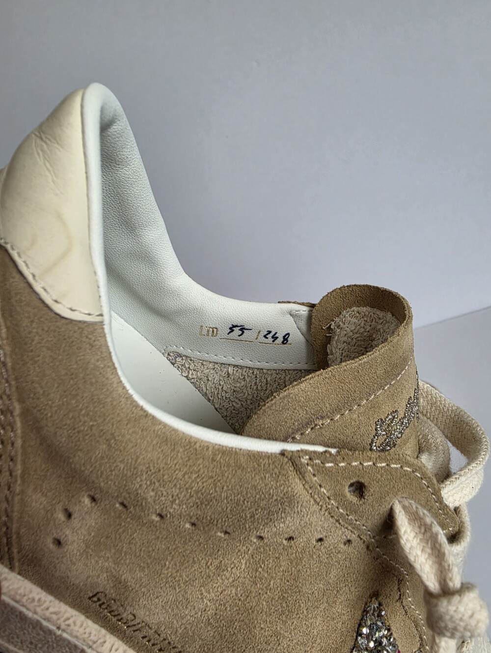 Golden Goose Ball Star Sneakers Desert Beige Cream Glitter EU 40 US 10 - Picture 9 of 12